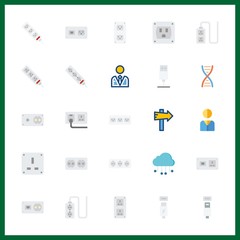 25 cell icon. Vector illustration cell set. user and dna icons for cell works