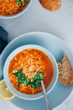 Turkish Tomato Orzo Soup