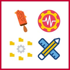 4 spoon icon. Vector illustration spoon set. utensils and ic cream icons for spoon works