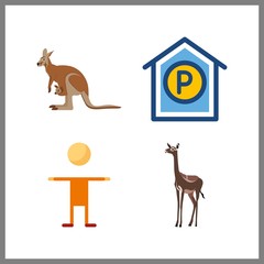 4 park icon. Vector illustration park set. parking and kid icons for park works