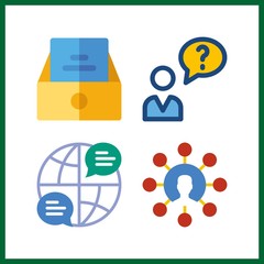 4 interface icon. Vector illustration interface set. user and internet icons for interface works