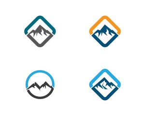 Mountain logo template vector icon illustration design