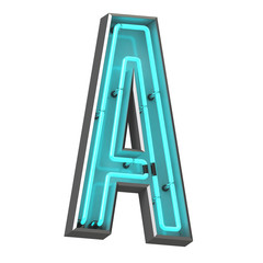3d neon letter a