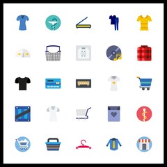 25 store icon. Vector illustration store set. scanner and usb icons for store works