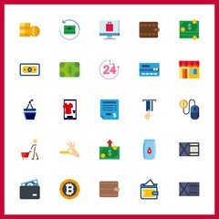 25 payment icon. Vector illustration payment set. bank for medicine and online shop icons for payment works