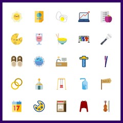 25 wooden icon. Vector illustration wooden set. milkshake and stats icons for wooden works