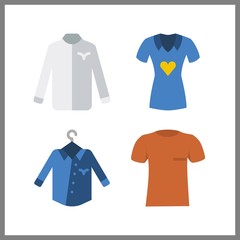 4 short icon. Vector illustration short set. shirt and uniform shirt icons for short works