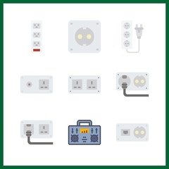9 switch icon. Vector illustration switch set. socket and radio icons for switch works