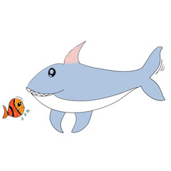 cute fish shark cartoon