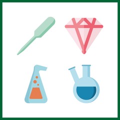 4 transparent icon. Vector illustration transparent set. pipet and flask icons for transparent works