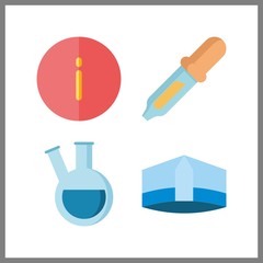 4 medical icon. Vector illustration medical set. doctor hat and retort icons for medical works