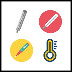 4 forecast icon. Vector illustration forecast set. thermometer icons for forecast works