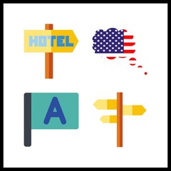 4 nation icon. Vector illustration nation set. flag and maps and flags icons for nation works