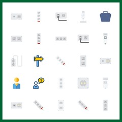 25 cell icon. Vector illustration cell set. socket and panel icons for cell works
