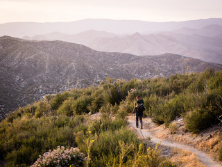 woman hiking on the mountain