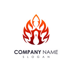 fire peacock logo template