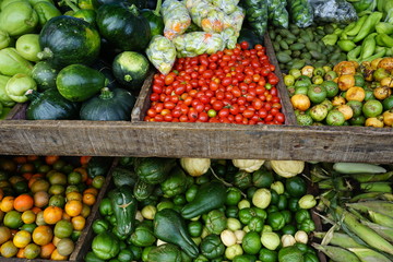 vegetables in the market place  
