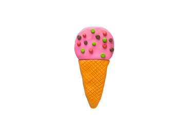 Ice cream from Plasticine isolated on white with clipping path,