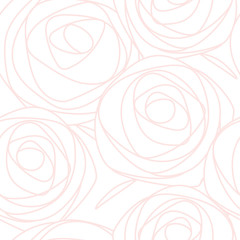 手書き　バラ　シームレスパターン