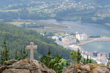 Stone cross in San Roque viewpoint (Viveiro, Lugo - Spain).