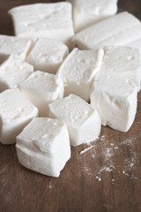 White homemade marshmallow