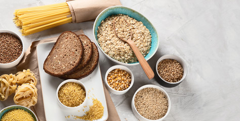 Different types of cereals and grains
