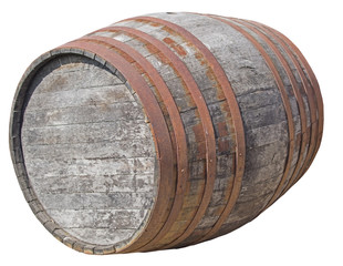 old barrel over white