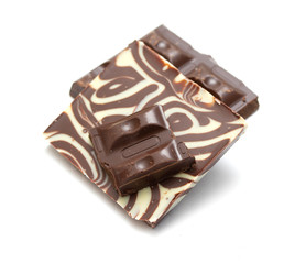 milk chocolate candy on a white background, photo in the studio