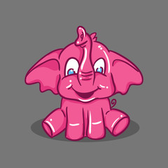 babby pink elephant mascot