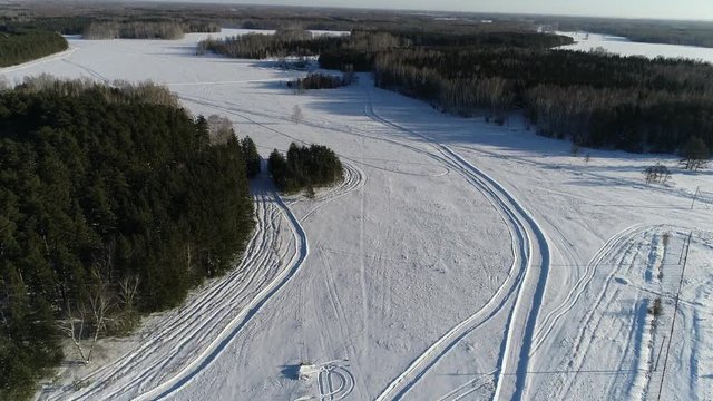 Winter landscape, aerial
