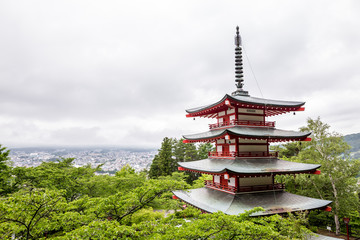 Obraz premium The Chureito Pagoda is possibly one of the most photographed pagoda in Japan