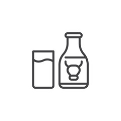 Lactose free milk bottle line icon. linear style sign for mobile concept and web design. Milk allergen outline vector icon. Symbol, logo illustration. Pixel perfect vector graphics