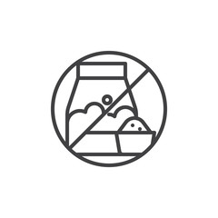 No washing powder line icon. linear style sign for mobile concept and web design. Washing powder prohibition sign outline vector icon. Symbol, logo illustration. Pixel perfect vector graphics