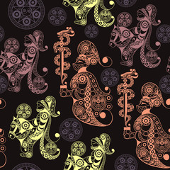 Seamless texture with Tarot cards 10