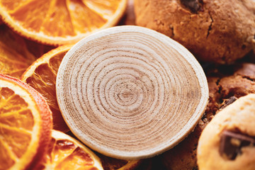 オレンジとクッキーのメッセージカード