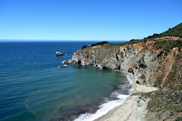 Fototapeta na wymiar Beautiful seascape along the California State Route One. California, USA