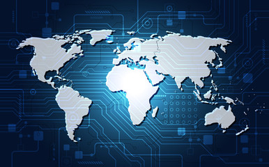 vector digital global technology concept, abstract background