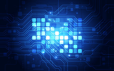 Vector graphics. chip processor speed technology background. vector illustration