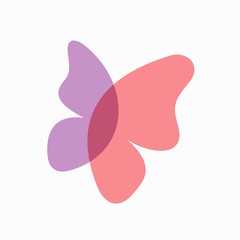 Cute Butterfly Icon with transparent concept