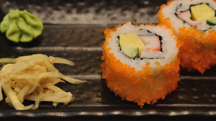 Sushi in the restaurant