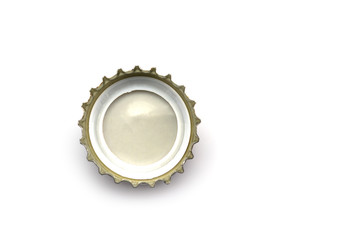 close up of a bottle cap isolated on white