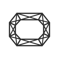 Diamond cut shape, top view - Vector