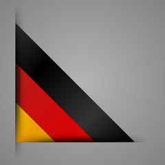 Corner ribbon flag of Germany. Isolated Vector illustration.