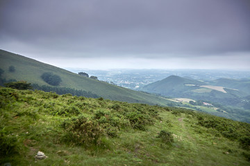 French countryside landscape in the Pyrenees mountains in Basque Country, France