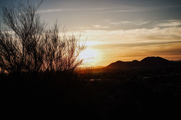 sunset in mountains