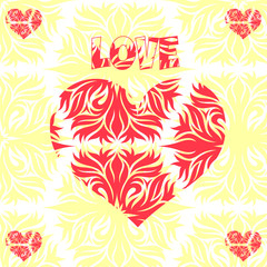 Abstract heart, decoration for Valentine's Day, on a light background,