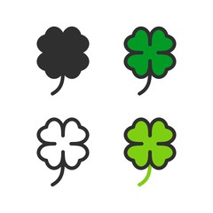 Fototapeta premium Four clover leaves , trefoil - Vector