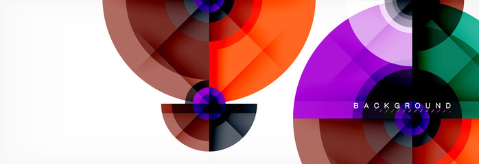 Obraz premium Round circles and triangles abstract background