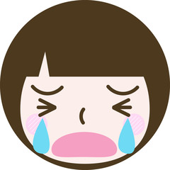 表情　顔　丸　四角　アイコン　ベクター　カラー　困る