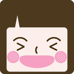 表情　顔　四角アイコン　ベクター　カラー